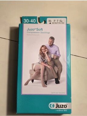 Juzo Soft Compression Stockings 30-40 mmHg Pantyhose Model 2002 AT III Beige NEW